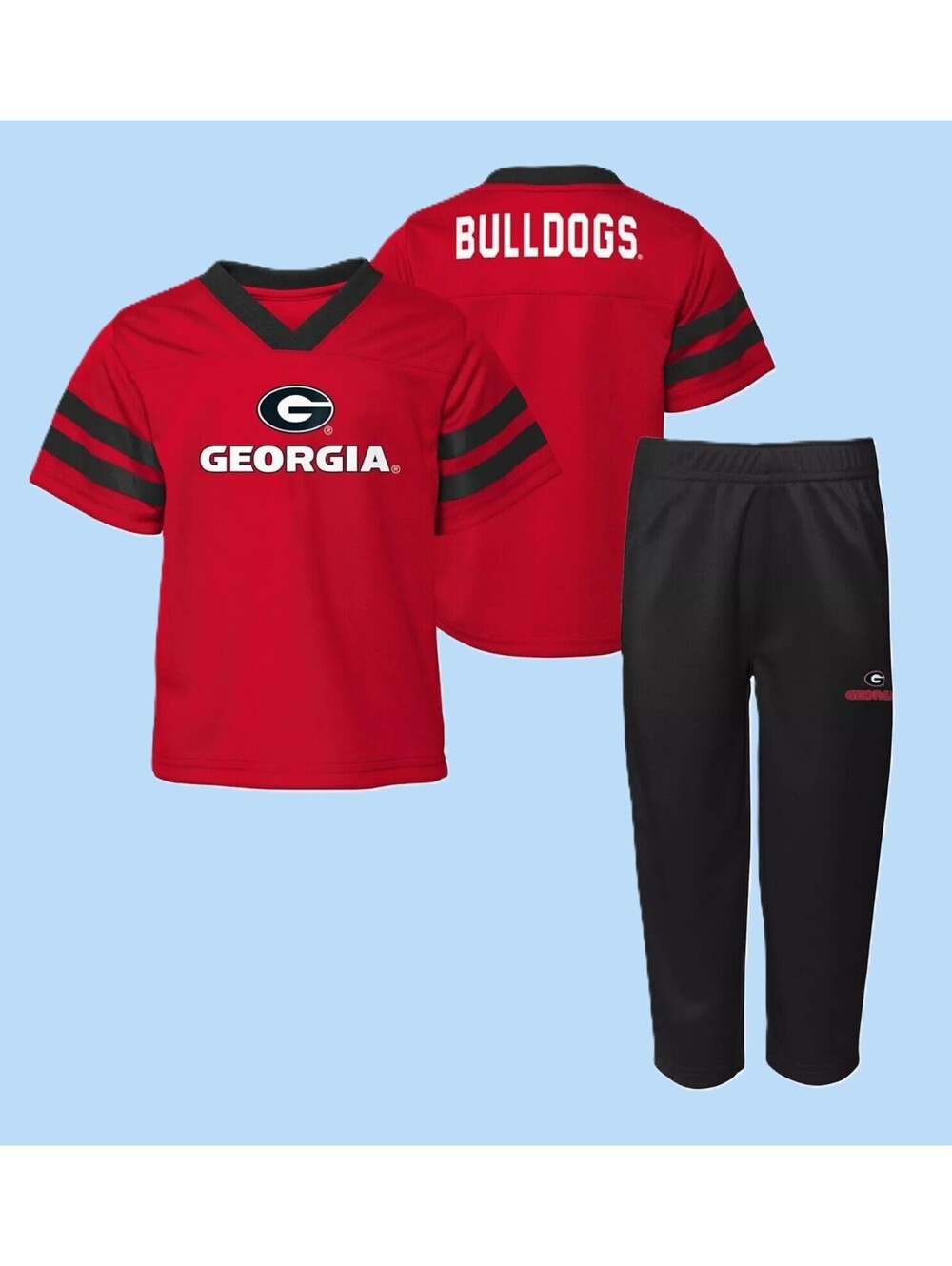 Georgia Bulldogs 2 Piece Red/Black Red Zone Top & Pants Set Toddler Small (4)